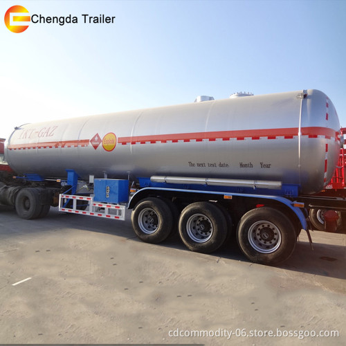 3 άξονες 40CBM μεταφορά προπανίου LPG Gas Tanker Trailer